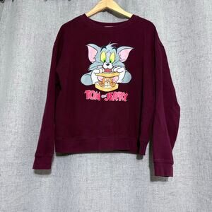 Tom and Jerry Sweatshirt XL Maroon Comfort Classic Turner Entertainment